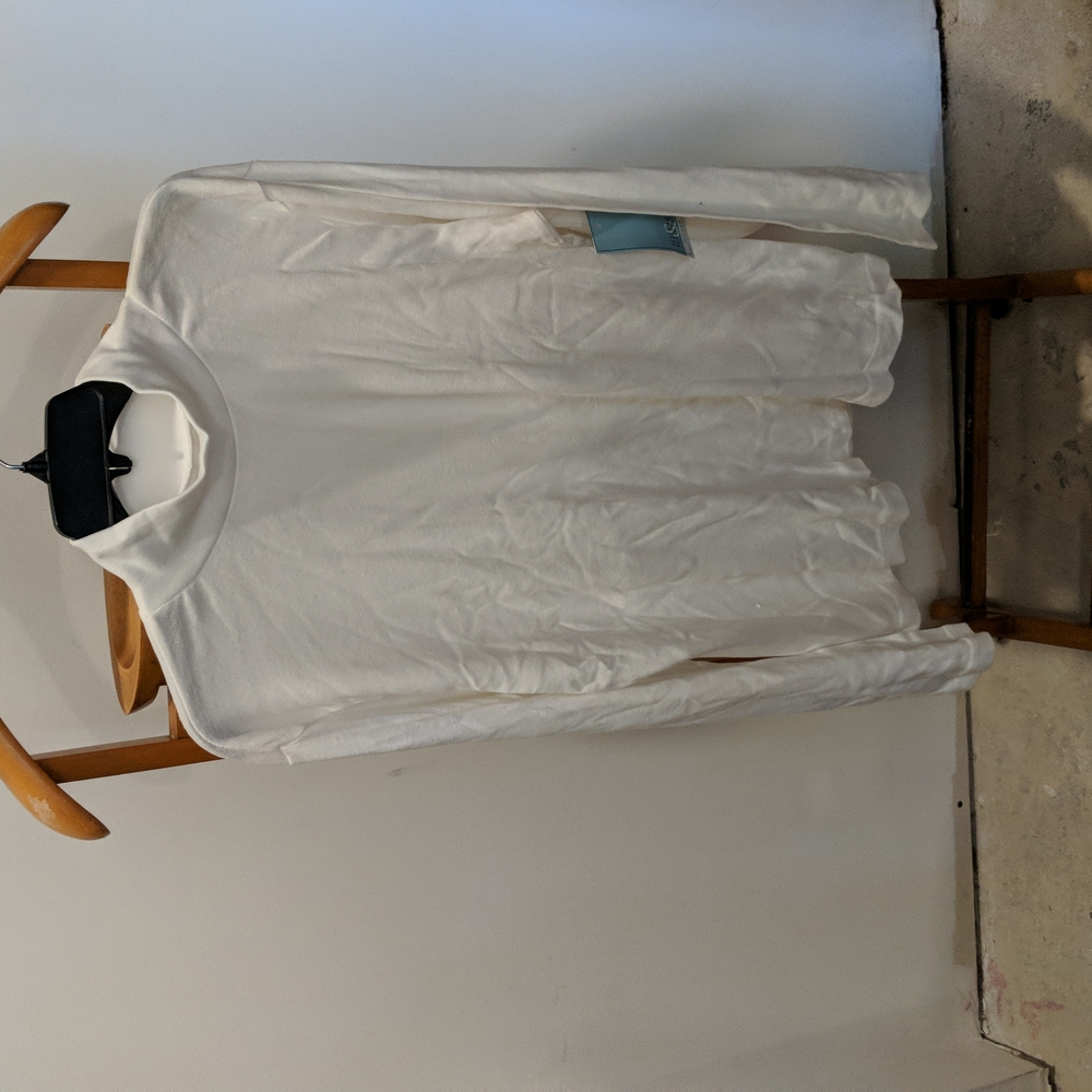 Hillard & Hanson Mock Neck Shirt WHITE Shirt Plus Sizes 1X 2X 3X